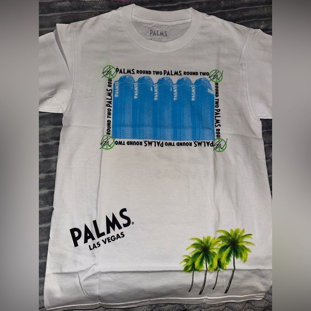 Round Two x Palms Las Vegas Graphic Tee | Limited Collab | White Unisex - NEW